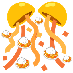 confetti ball and curry rice