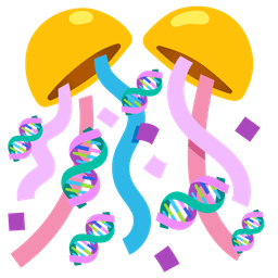 confetti ball and dna