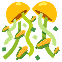 confetti ball and ear of corn