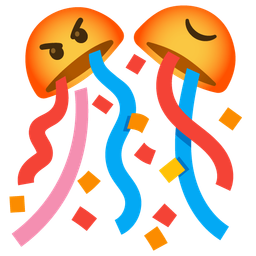 confetti ball and enraged face