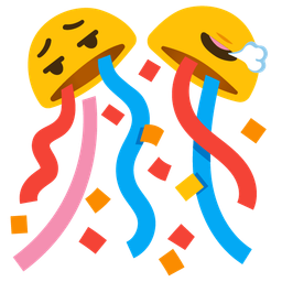 confetti ball and face exhaling