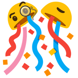 confetti ball and face with monocle