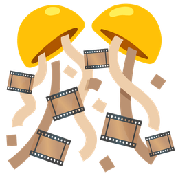 confetti ball and film frames