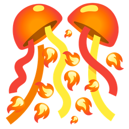 confetti ball and fire