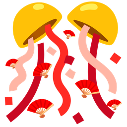 confetti ball and folding hand fan