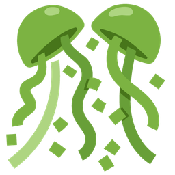 confetti ball and green heart