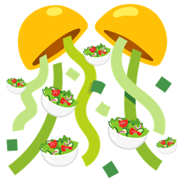 confetti ball and green salad