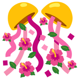 confetti ball and hibiscus