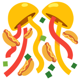 confetti ball and hot dog