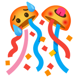 confetti ball and hot face