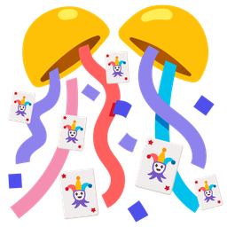 confetti ball and joker