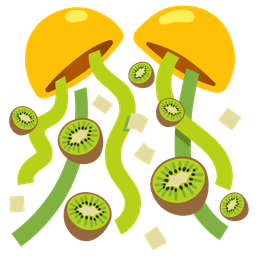 confetti ball and kiwi fruit