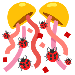 confetti ball and lady beetle