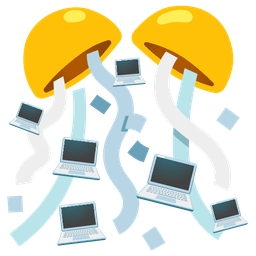 confetti ball and laptop