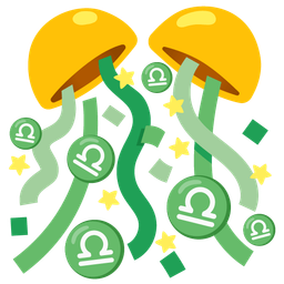 confetti ball and Libra