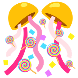 confetti ball and lollipop