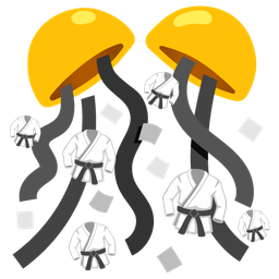 confetti ball and martial arts uniform