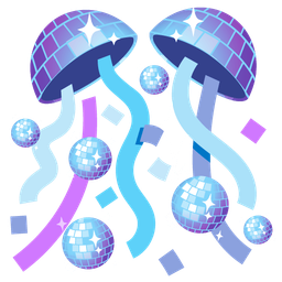 confetti ball and mirror ball