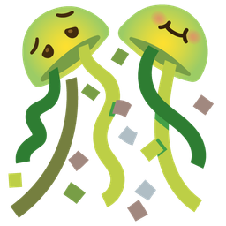 confetti ball and nauseated face