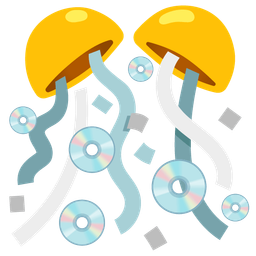 confetti ball and optical disk