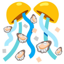 confetti ball and oyster