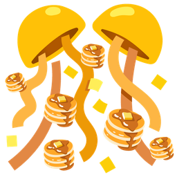 confetti ball and pancakes