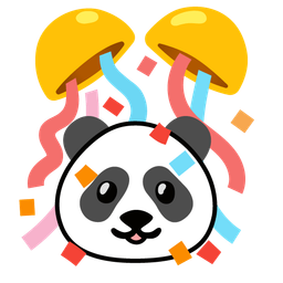 confetti ball and panda