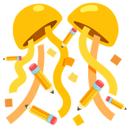 confetti ball and pencil