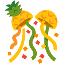 confetti ball and pineapple