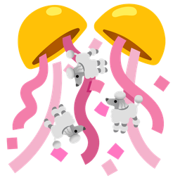 confetti ball and poodle