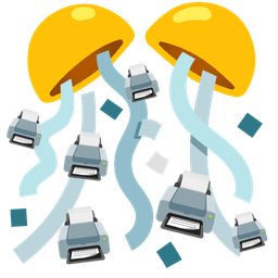 confetti ball and printer