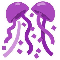 confetti ball and purple heart