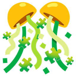 confetti ball and puzzle piece