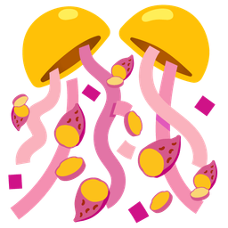 confetti ball and roasted sweet potato