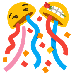 confetti ball and rose