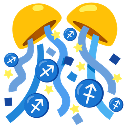 confetti ball and Sagittarius