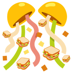 confetti ball and sandwich