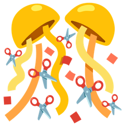 confetti ball and scissors