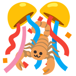 confetti ball and scorpion