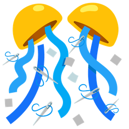 confetti ball and sewing needle