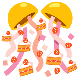 confetti ball and shortcake