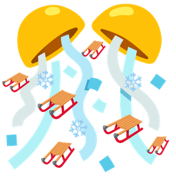 confetti ball and sled