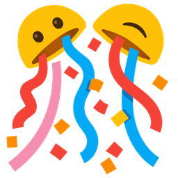 Confetti ball and Slightly smiling face