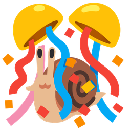 confetti ball and snail