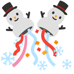 confetti ball and snowman without snow