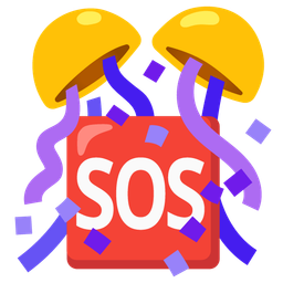 confetti ball and SOS button