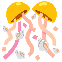 confetti ball and spiral shell