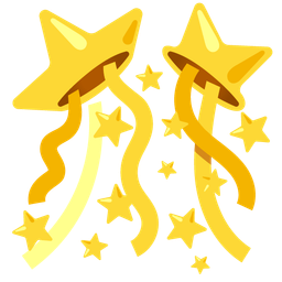 confetti ball and star