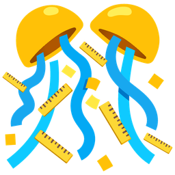 confetti ball and straight ruler