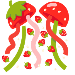 confetti ball and strawberry